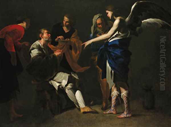 The Healing of the Blind Tobit Oil Painting by Bernardo Cavallino