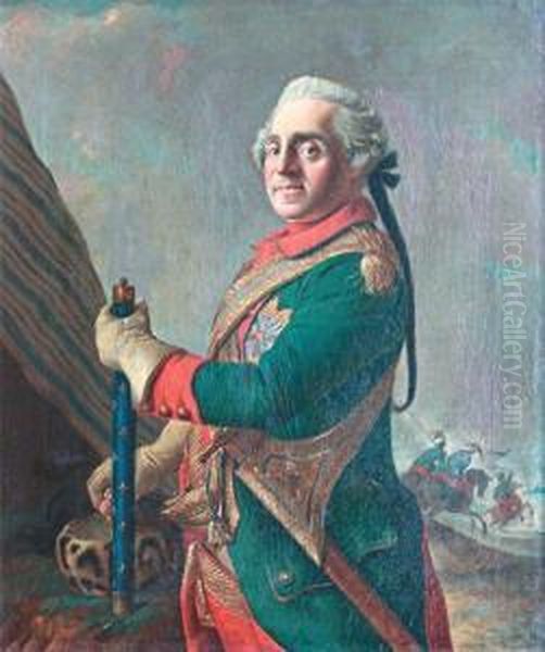 Portrait Du Marechal De Saxe. Oil Painting by Etienne Liotard