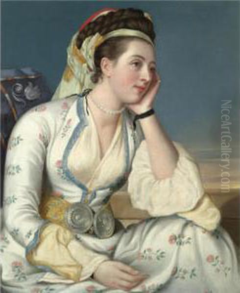 Portrait Of The Countess Of Coventry Oil Painting by Etienne Liotard