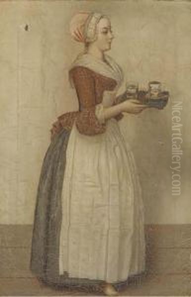 La Belle Choclatiere Oil Painting by Etienne Liotard