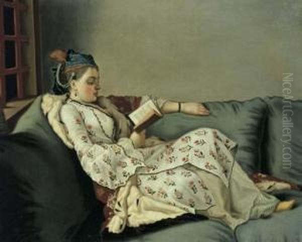 La Sultane Lisant Oil Painting by Etienne Liotard