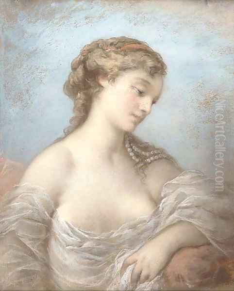 Portrait of an elegant beauty Oil Painting by Charles Chaplin