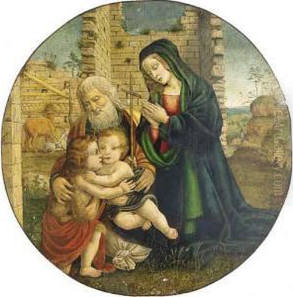 Sacra Famiglia Con San Giovannino Oil Painting by Filippino Lippi