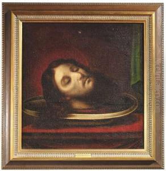 The Head Of St John The Baptist. Oil/canvas Oil Painting by Lorenzo Lippi