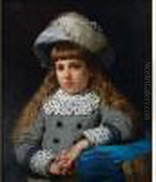 Portrait De Jeune Fille Oil Painting by William Lippincott