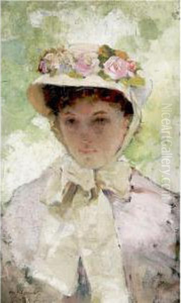 The Flowered Hat Oil Painting by William Lippincott