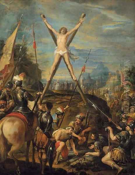 The Crucifixion of Saint Andrew Oil Painting by Claudio Coello