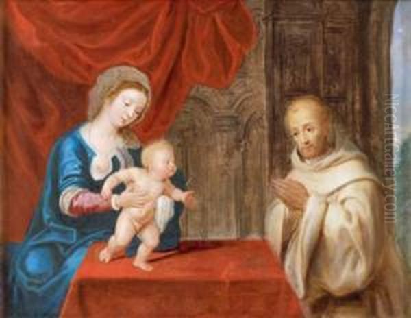 La Lactation De Saint Bernard Oil Painting by Pieter Lisaert