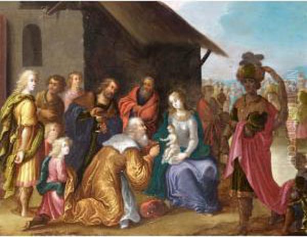 The Adoration Of The Magi Oil Painting by Pieter Lisaert