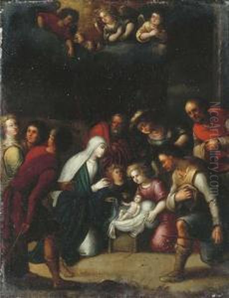 The Adoration Of The Shepherds Oil Painting by Pieter Lisaert