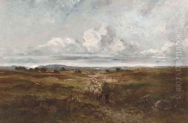 Driving the sheep Oil Painting by David Cox