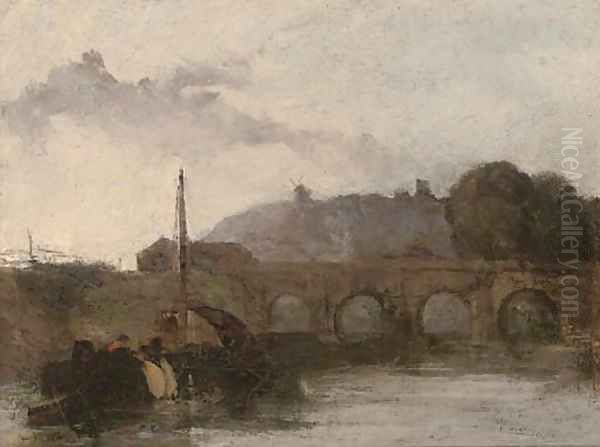 Evening on the river Oil Painting by David Cox