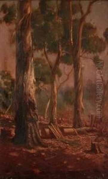 Lumber Camp Oil Painting by William Lister Lister