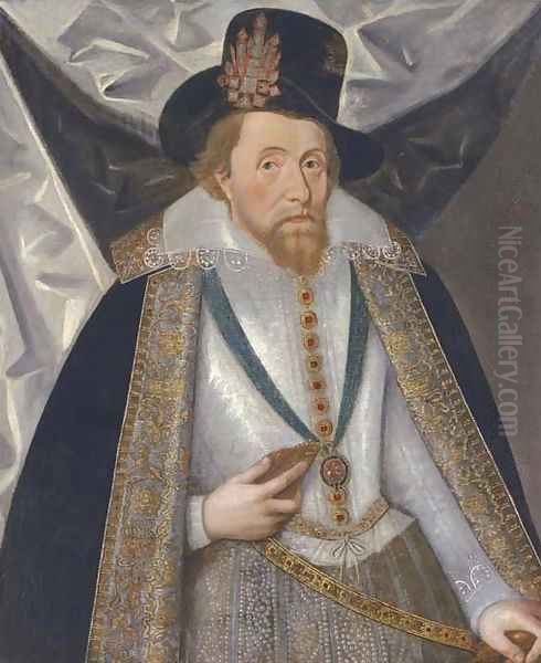 Portrait of King James I Oil Painting by John de Critz