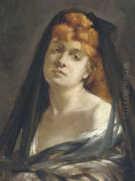 Portrait of a lady Oil Painting by Leon Francoise Comerre