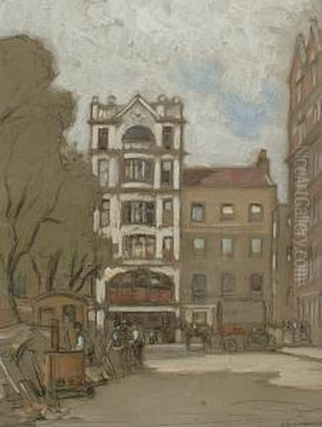 Leicester Square Oil Painting by Horace Mann Livens