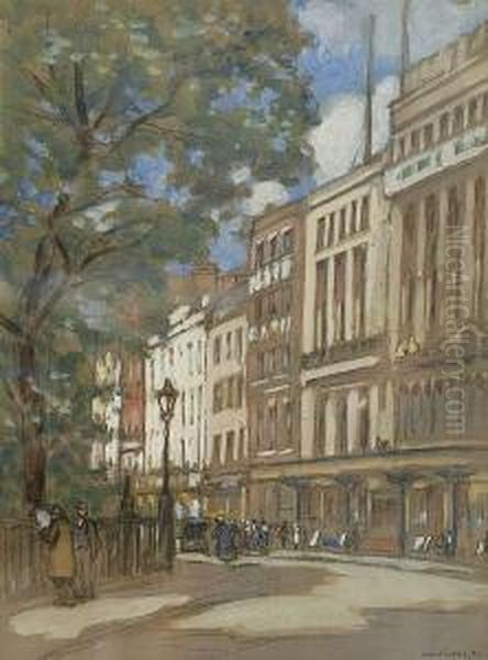 Leicester Square Oil Painting by Horace Mann Livens