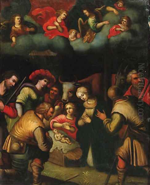 The Adoration of the Shepherds Oil Painting by Louis de Caullery