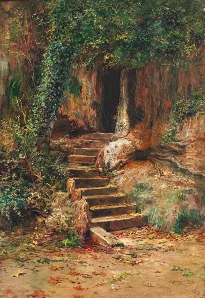 Escalinata Oil Painting by Jose San Bartolome Llaneces