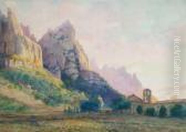 Montserrat Oil Painting by Joan Llaverias Labro