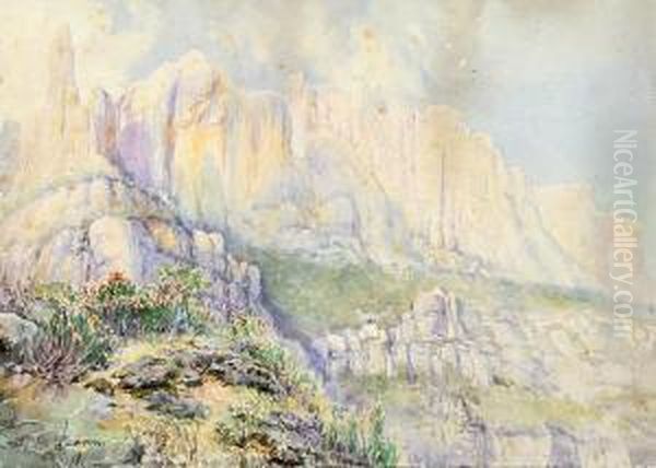 Vista De Montserrat Oil Painting by Joan Llaverias Labro