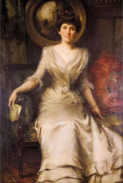 Portrait Of A Lady Oil Painting by William Samuel Henry Llewellyn