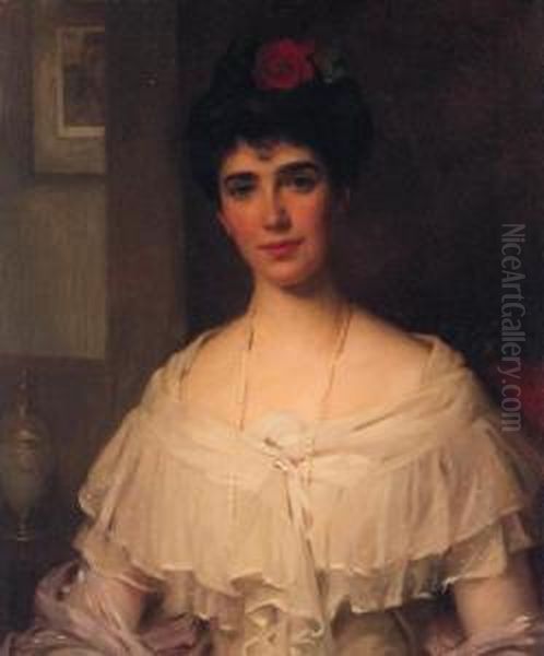 Portrait Of Mrs Kirk Of Carrickfergus Oil Painting by William Samuel Henry Llewellyn