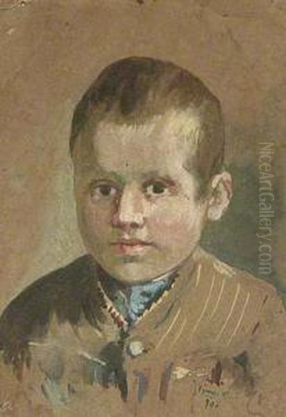 Retrato Infantil. Oil Painting by Joan Llimona