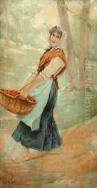 Campesina. Oil Painting by Joan Llimona