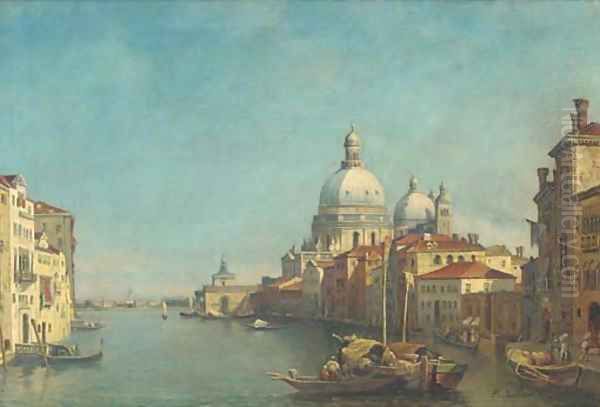 Trading vessels on the Grand Canal, Venice Oil Painting by F. Carlo