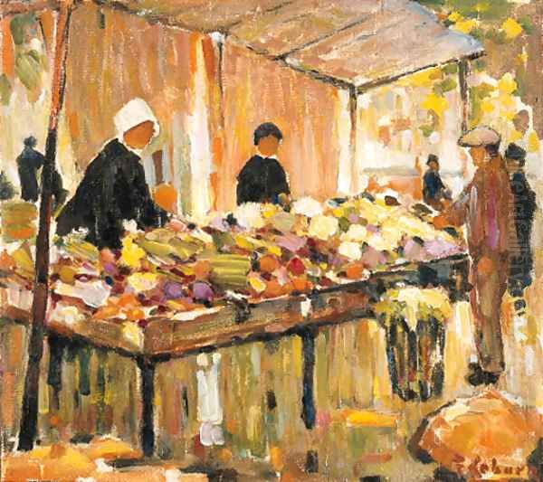 The Chinese Market 2 Oil Painting by Frank Coburn