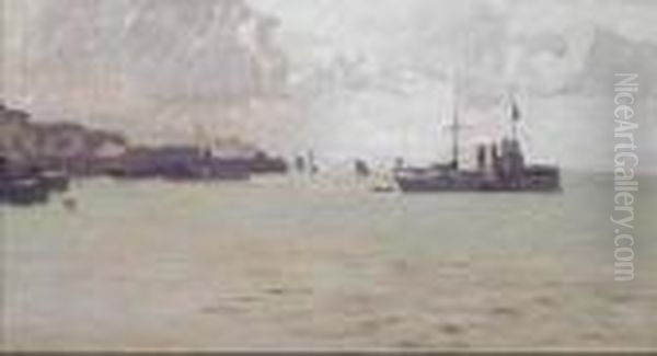 Marina Oil Painting by Llewelyn Lloyd