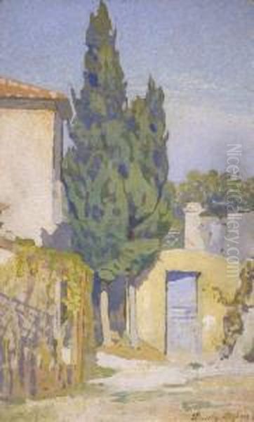 Scorcio Di Casolare Con Cipressi Oil Painting by Llewelyn Lloyd