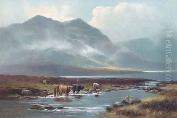 The head of Loch Long Oil Painting by Henry Hadfield Cubley