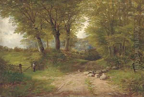 A lane near Dovedale Oil Painting by Henry Hadfield Cubley