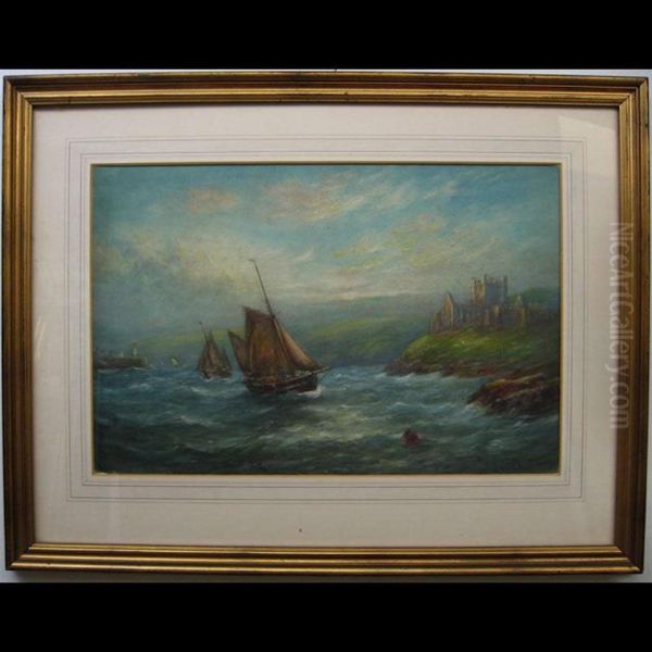 A Stormy Sea Oil Painting by Robert Malcolm Lloyd