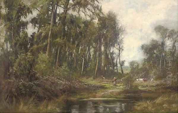 Near Woore, Shropshire Oil Painting by Henry Hadfield Cubley