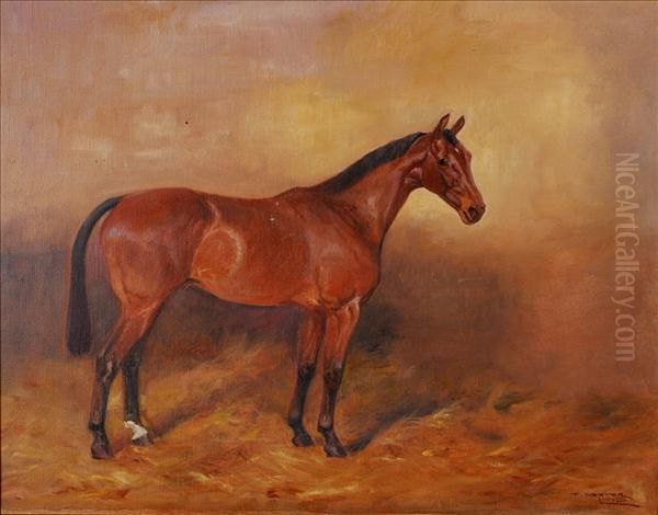 Bay Horses Instable Interiors Oil Painting by Thomas Ivester Lloyd