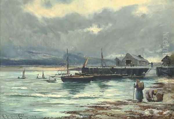 The harbour Barmouth, North Wales Oil Painting by Henry Hadfield Cubley