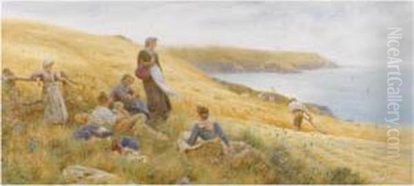 August, At Wembury Near Plymouth Oil Painting by Thomas Lloyd