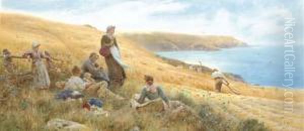 The Harvesters' Picnic Oil Painting by Thomas Lloyd