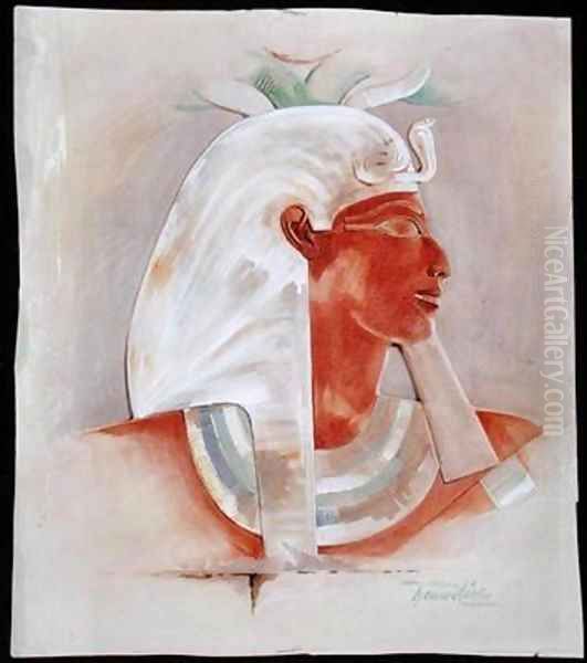 Head of Queen Makare Hatshepsut Oil Painting by Howard Carter