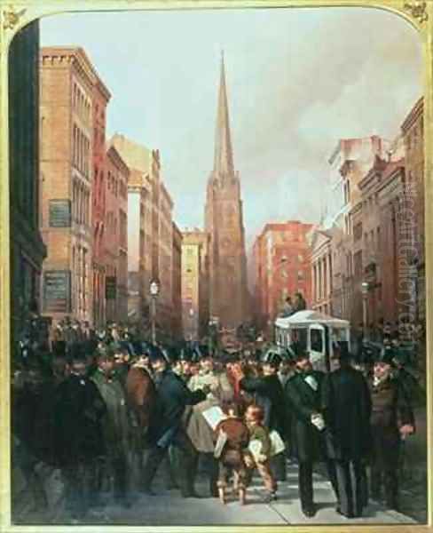 Wall Street Oil Painting by J.H. and Rosenburg, C. Cafferty