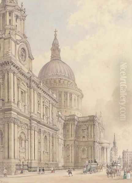 St. Paul's Cathedral Oil Painting by James Kelaway Colling