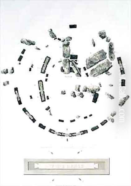 Ground plan of Stonehenge Oil Painting by Philip Crocker