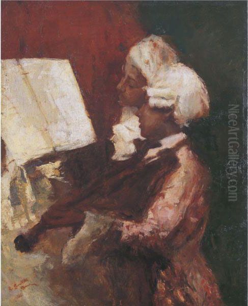 Musicians Oil Painting by Romualdo Locatelli