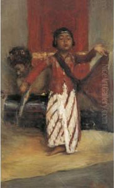 Young Dancer And Drummer Oil Painting by Romualdo Locatelli