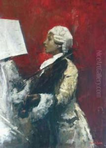 Il Violinista Oil Painting by Romualdo Locatelli