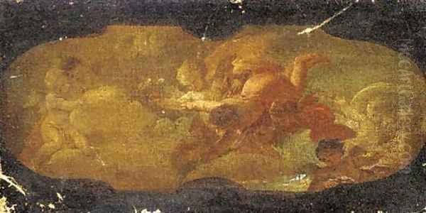 An allegorical scene a modello for a ceiling painting Oil Painting by Carlo Innocenzo Carloni