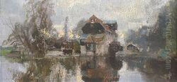 Watermill Oil Painting by John Lochhead